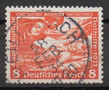Michel Nr. 503 B, Deutsche Nothilfe 8 + 4 Pf. gestempelt.